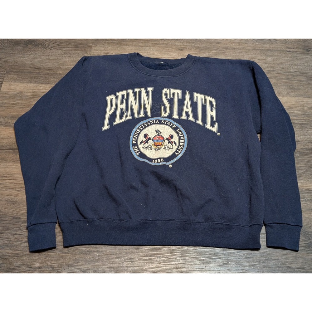 Vintage‎ Penn State University Sweatshirt Navy Blue Crewneck 90s 2XL? READ